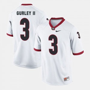 College Football For Men's White #3 Todd Gurley II UGA Jersey 138229-121