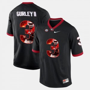 #3 Player Pictorial Todd Gurley II UGA Jersey Black Mens 342802-972