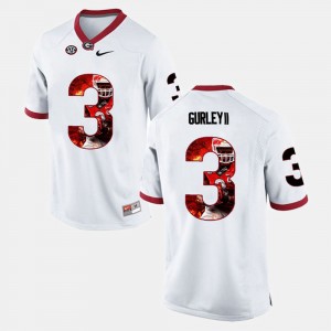 #3 For Men's Todd Gurley II UGA Jersey White Player Pictorial 731857-632