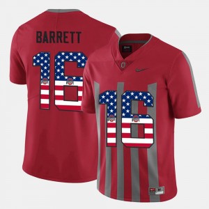 US Flag Fashion Men #16 J.T. Barrett OSU Jersey Scarlet 562585-504