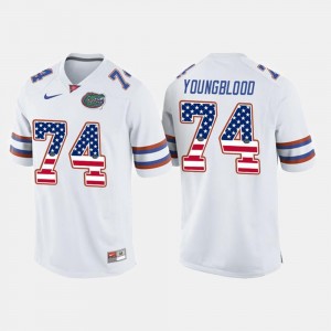 White #74 Jack Youngblood Gators Jersey For Men's US Flag Fashion 198991-848