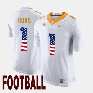 Men's Jalen Hurd UT Jersey White #1 US Flag Fashion 864188-726