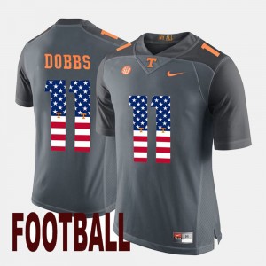 Joshua Dobbs UT Jersey US Flag Fashion #11 For Men Gray 872288-755