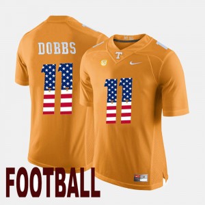 Joshua Dobbs UT Jersey For Men's US Flag Fashion #11 Orange 583462-665