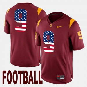 #9 JuJu Smith-Schuster USC Jersey Maroon US Flag Fashion For Men's 851066-230