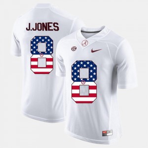 Julio Jones Alabama Jersey Men White US Flag Fashion #8 989594-226