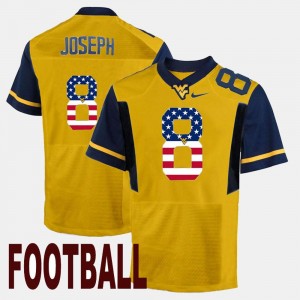 US Flag Fashion Gold #8 For Men Karl Joseph WVU Jersey 596114-221