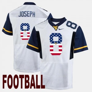 Karl Joseph WVU Jersey US Flag Fashion White Men #8 640946-817