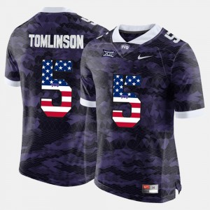 US Flag Fashion Purple LaDainian Tomlinson TCU Jersey #5 Men's 158043-942