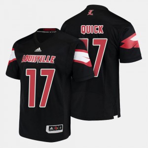 College Football For Men's James Quick Louisville Jersey Black #17 149365-974