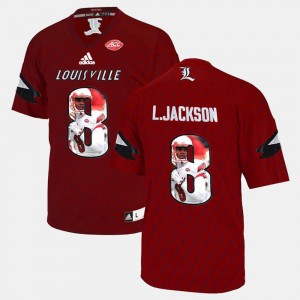 Men Player Pictorial Lamar Johnson Louisville Jersey Cardinal #8 819864-892