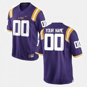 Mens #00 College Football Purple LSU Custom Jersey 403130-484