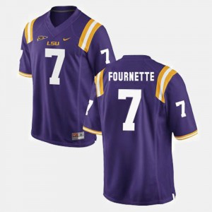 College Football #7 Men Leonard Fournette LSU Jersey Purple 850882-167
