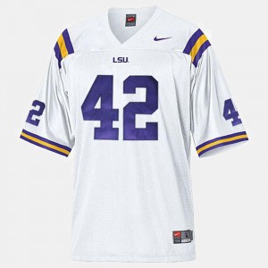 #42 For Kids College Football Michael Ford LSU Jersey White 483565-886