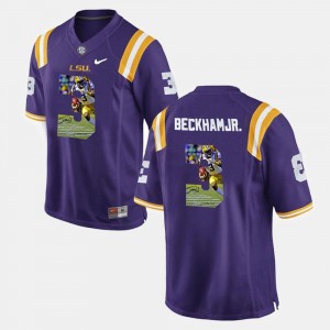 Player Pictorial Men #3 Odell Beckham Jr LSU Jersey Purple 503022-267