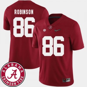 Crimson For Men's #86 2018 SEC Patch College Football A'Shawn Robinson Alabama Jersey 324045-899