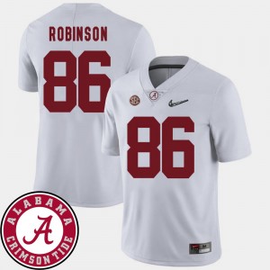 White 2018 SEC Patch #86 A'Shawn Robinson Alabama Jersey College Football For Men 819825-365