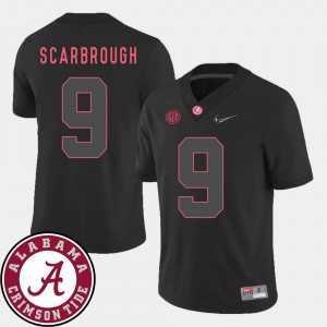 Men College Football Black Bo Scarbrough Alabama Jersey 2018 SEC Patch #9 123110-456