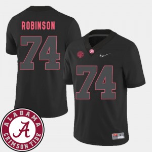 College Football Cam Robinson Alabama Jersey Men 2018 SEC Patch Black #74 743890-316