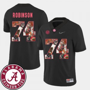 #74 Cam Robinson Alabama Jersey Football Pictorial Fashion For Men Black 615876-234
