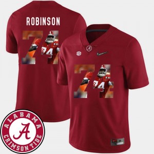 Cam Robinson Alabama Jersey For Men Pictorial Fashion Football Crimson #74 418689-320