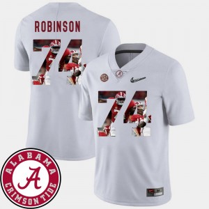 Football Cam Robinson Alabama Jersey Pictorial Fashion For Men White #74 377759-499