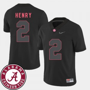 For Men's Derrick Henry Alabama Jersey #2 College Football Black 2018 SEC Patch 266993-825