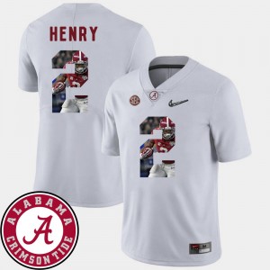 Mens Derrick Henry Alabama Jersey Football White #2 Pictorial Fashion 650103-315