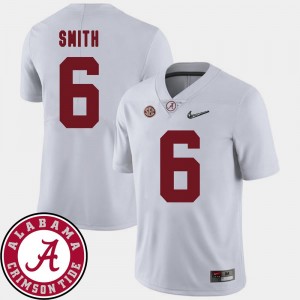 #6 College Football DeVonta Smith Alabama Jersey 2018 SEC Patch White For Men's 945958-934