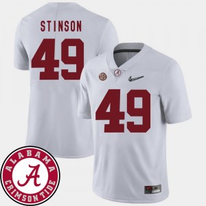 Ed Stinson Alabama Jersey White 2018 SEC Patch College Football For Men #49 294818-605