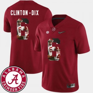 For Men's Ha Ha Clinton-Dix Alabama Jersey Football Pictorial Fashion Crimson #6 468588-783