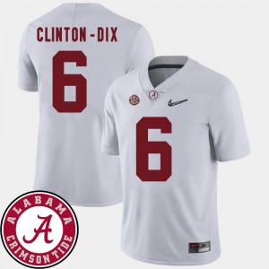 #6 Ha Ha Clinton-Dix Alabama Jersey 2018 SEC Patch College Football For Men's White 756002-185