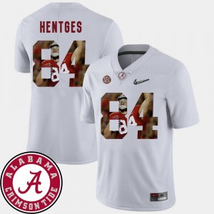 Hale Hentges Alabama Jersey #84 Pictorial Fashion For Men's White Football 969034-836