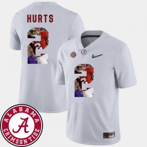 Football Men's Jalen Hurts Alabama Jersey #2 White Pictorial Fashion 841950-800