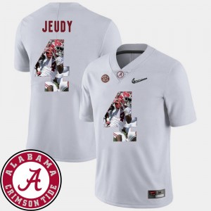 Mens Pictorial Fashion White #4 Football Jerry Jeudy Alabama Jersey 114746-627