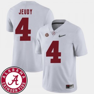White #4 College Football 2018 SEC Patch Jerry Jeudy Alabama Jersey Mens 707329-448