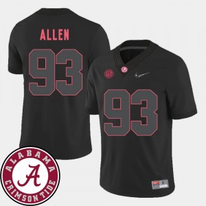 Jonathan Allen Alabama Jersey Black 2018 SEC Patch Men College Football #93 587447-145