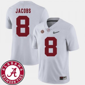 White #8 Josh Jacobs Alabama Jersey 2018 SEC Patch For Men's College Football 930713-155