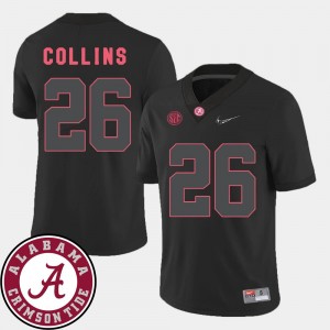 2018 SEC Patch Landon Collins Alabama Jersey #26 College Football Men Black 753703-452