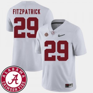 Minkah Fitzpatrick Alabama Jersey College Football For Men's #29 White 2018 SEC Patch 208375-557
