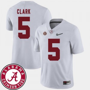 #5 2018 SEC Patch College Football Mens White Ronnie Clark Alabama Jersey 993238-159