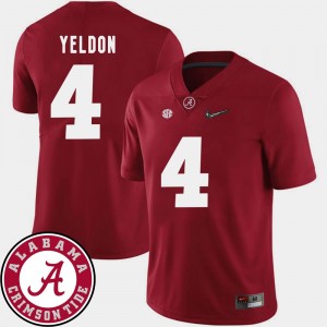 College Football T.J. Yeldon Alabama Jersey 2018 SEC Patch Crimson Mens #4 441766-520
