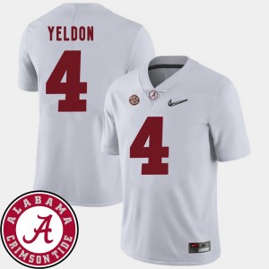 White 2018 SEC Patch Mens College Football T.J. Yeldon Alabama Jersey #4 364385-614