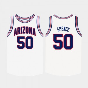 For Men College Basketball Alec Spence Arizona Jersey #50 White 571222-962