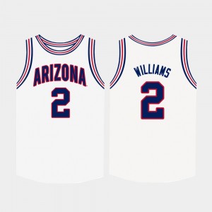 #2 Men's White College Basketball Brandon Williams Arizona Jersey 922638-477