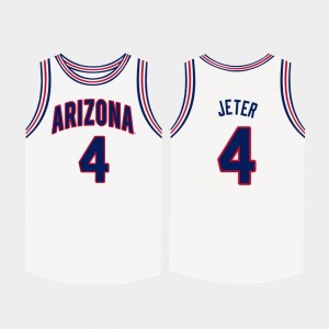 For Men College Basketball White #4 Chase Jeter Arizona Jersey 415018-651