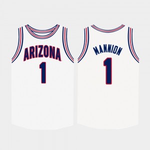 College Basketball White #1 Men Nico Mannion Arizona Jersey 574048-831