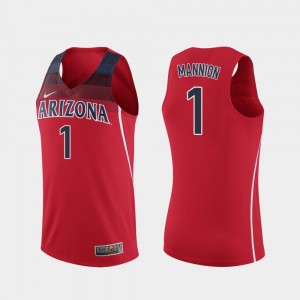 Red Men College Basketball Nico Mannion Arizona Jersey #1 Replica 845343-716