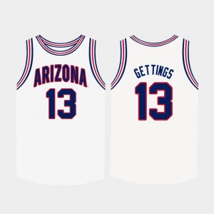Stone Gettings Arizona Jersey #13 Men's College Basketball White 183002-632
