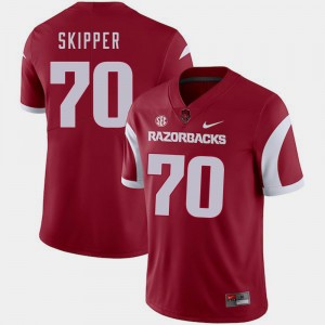 #70 Dan Skipper Arkansas Jersey For Men's College Football Cardinal 980843-684